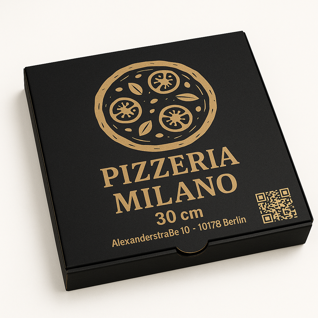 30x30x4cm - Pizzakarton mit eigenem Logo (2500, Weiß)