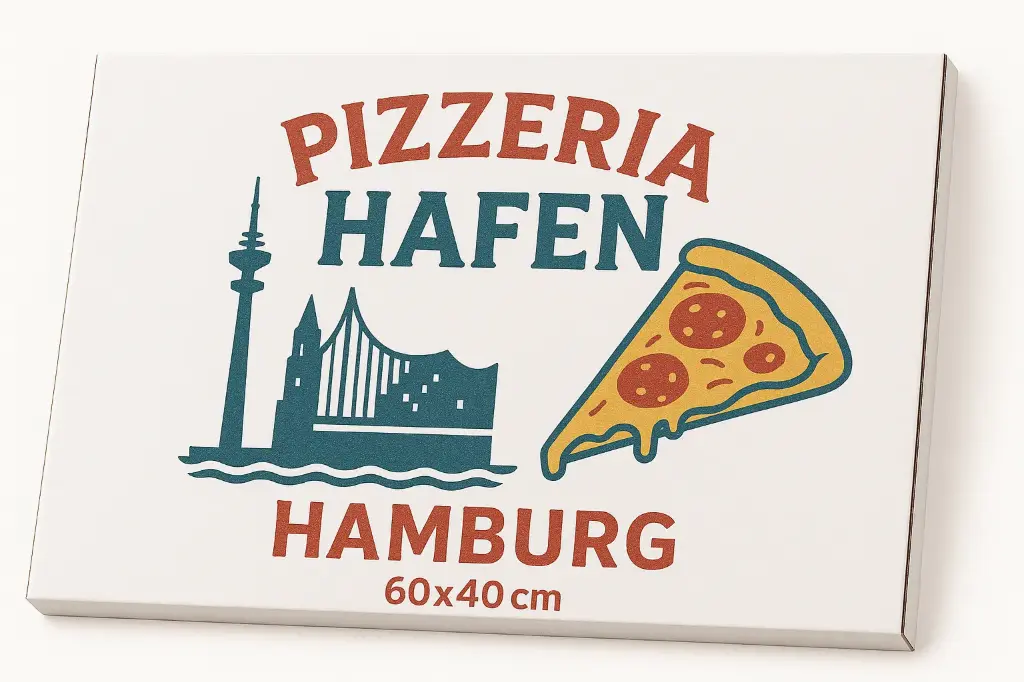 60x40x4cm - Pizzakarton mit eigenem Logo (1000, Weiß)